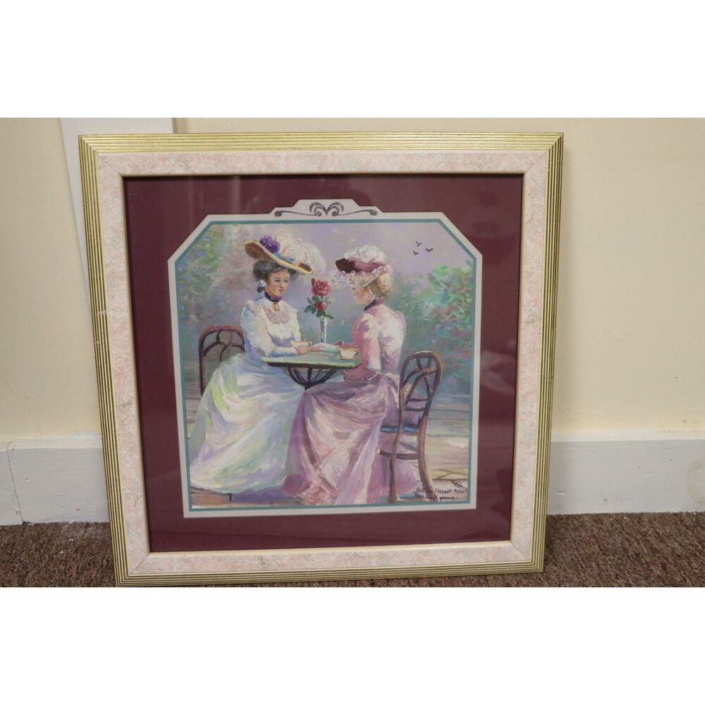 Vintage Bettie Hebert-Felder Framed Art Print "Thru God's Grace" 17.5"x17.5"